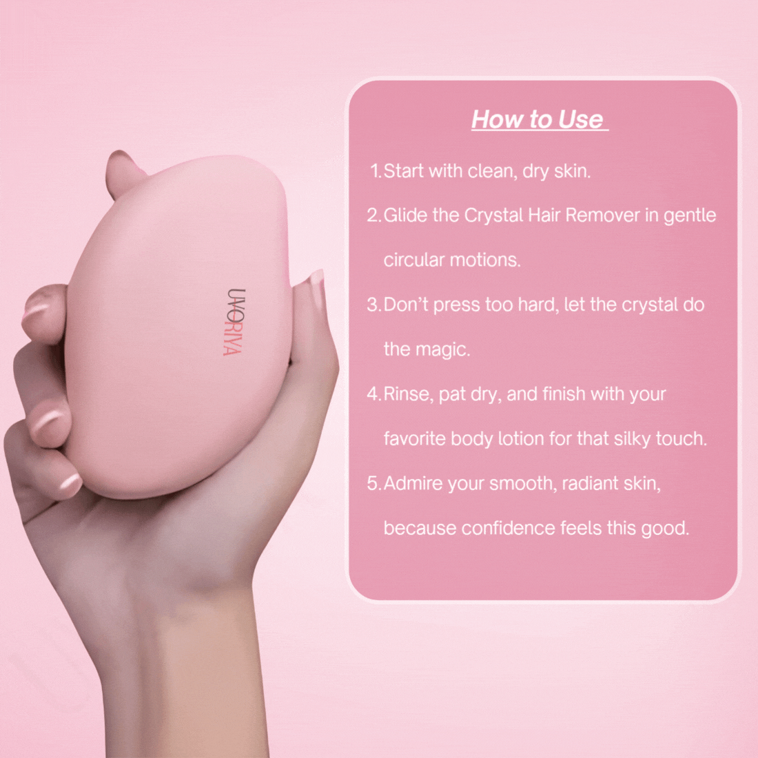 مزيل شعر كريستالي/ممحاة | مزيل شعر مقشر بدون ألم لبشرة ناعمة | للظهر والذراعين والساقين